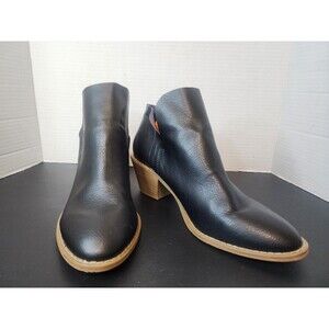 Women’s Universal Thread Ankle Boots Black Slip On Size 9.5 Indie Booties Raw